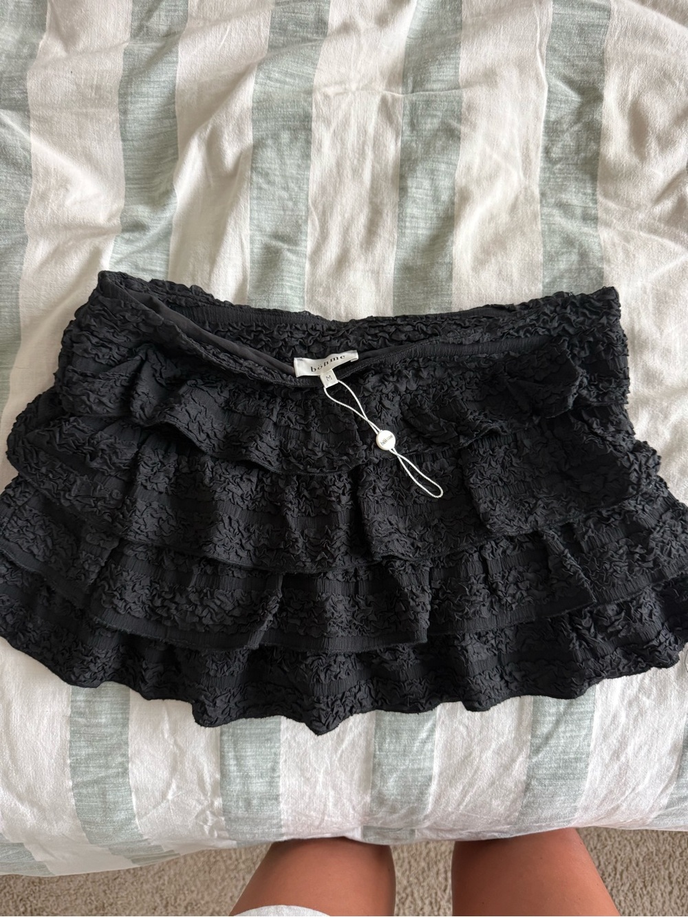 Black Ruffled Mini Skirt
